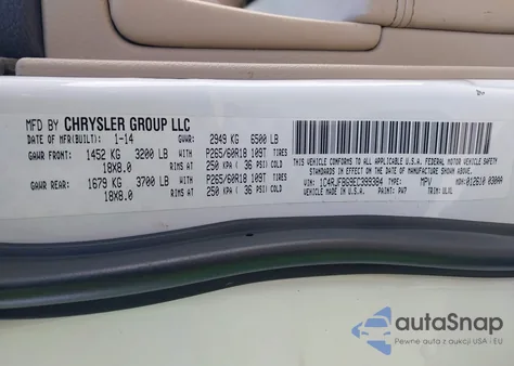 2014 Jeep Grand Cherokee Limited from USA, damaged, VIN 1C4RJFBG9EC399384